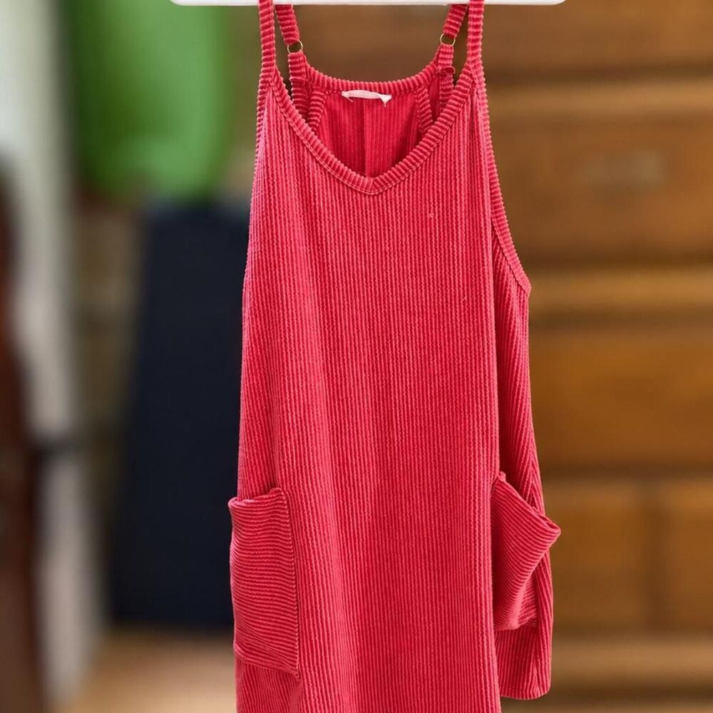 Red/deep coral Dress w/attached shorts small